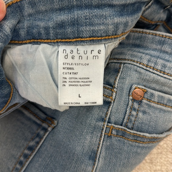 Size large womens denim shorts- never worn. Brand is Nature Denim - Picture 3 of 3